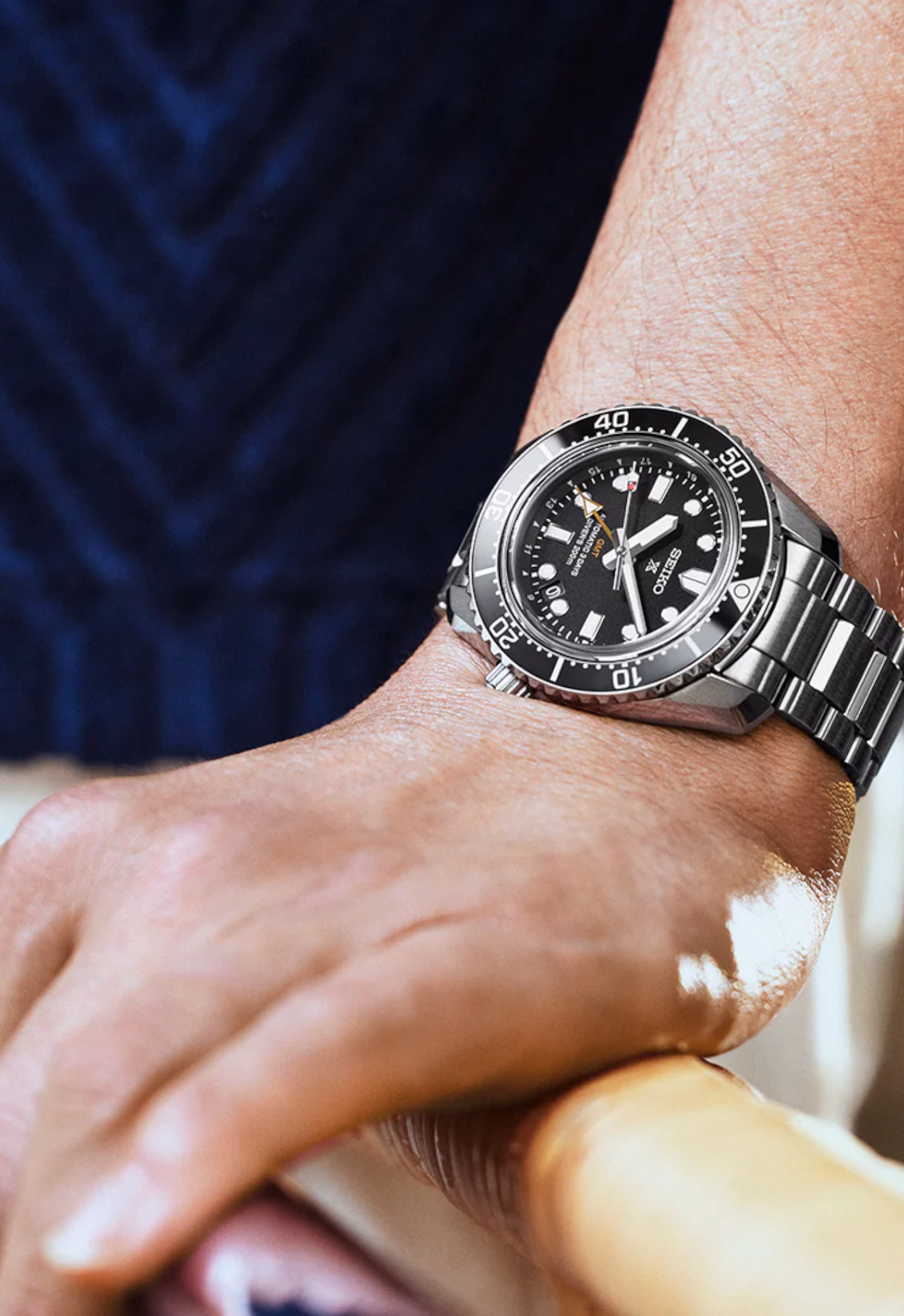 SEIKO 精工 PROSPEX SPB383J1 全新三日鍊機械 GMT 經典黑潛水錶 6R54-00D0D