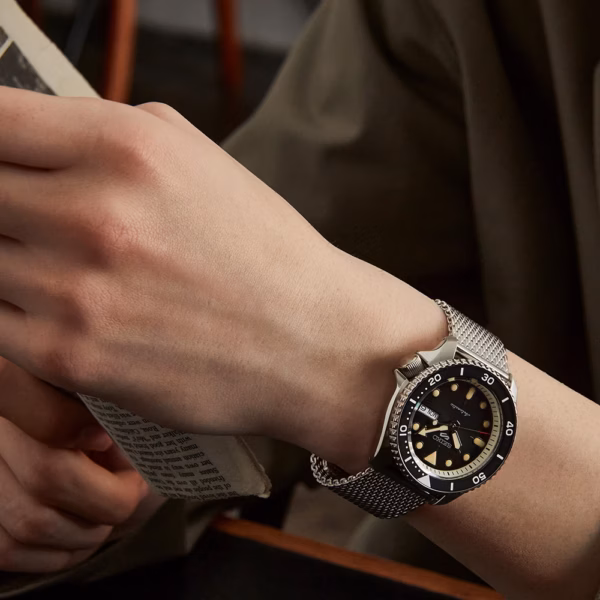 SEIKO 精工 5 Sports SRPD73K1 復古米蘭帶機械腕錶 4R36-07G0D：圖片 4