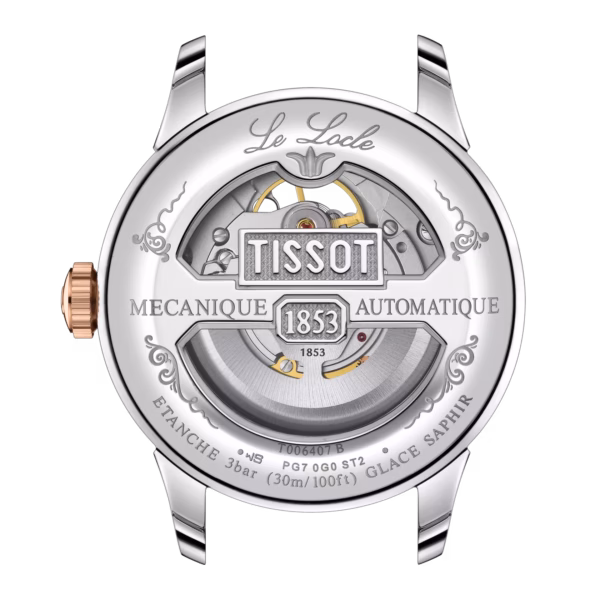TISSOT 天梭 Le Locle Powermatic 80 Open Heart 力洛克 玫瑰金 鏤空機械錶 T006.407.22.033.02：圖片 3