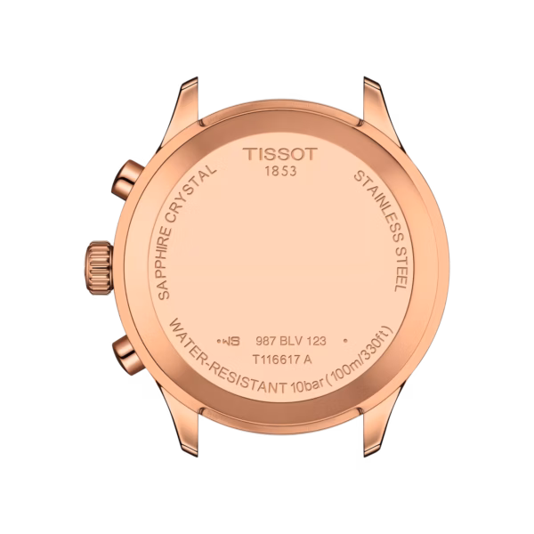 TISSOT 天梭 Chrono XL Classic  韻馳系列 玫瑰金藍計時手錶 T116.617.36.042.00：圖片 3