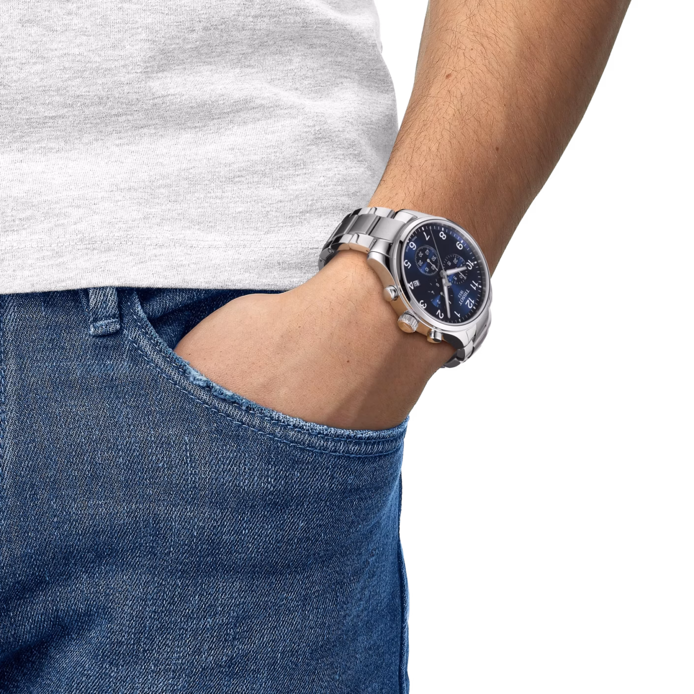 TISSOT 天梭 Chrono XL Classic 韻馳系列 藍色計時腕錶 T116.617.11.047.01