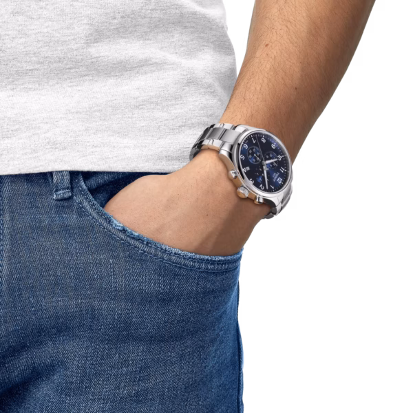 TISSOT 天梭 Chrono XL Classic  韻馳系列 藍色計時手錶 T116.617.11.047.01：圖片 3