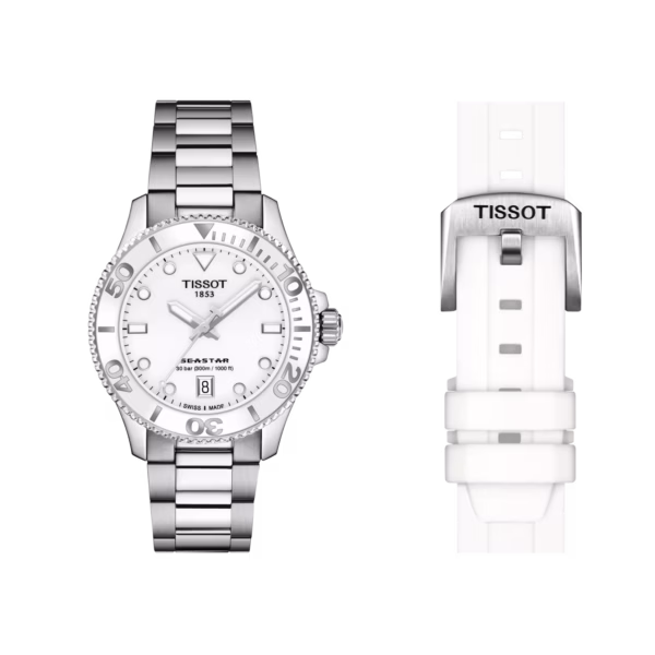 TISSOT 天梭 Seastar 1000 36mm 白海星潛水錶 T120.210.11.011.00：圖片 2