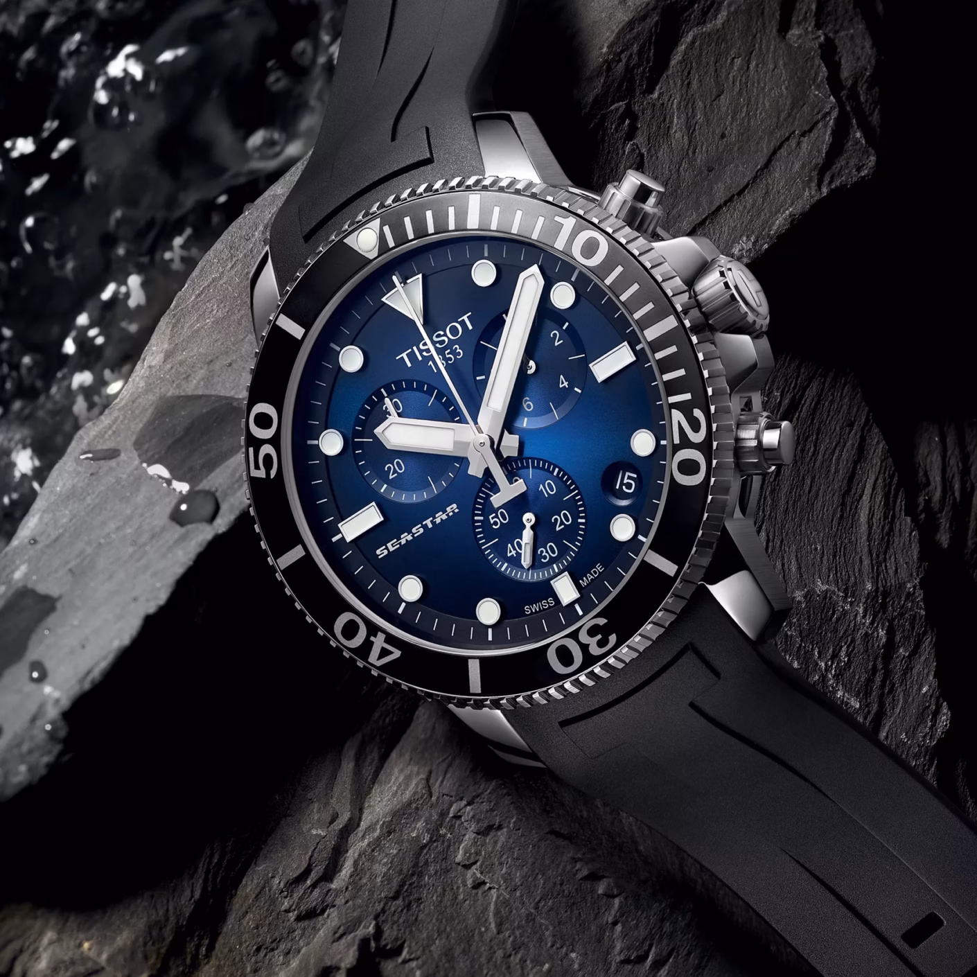 TISSOT 天梭 Seastar 1000 Quartz chronograph 藍海星三眼計時錶 T120.417.17.041.00