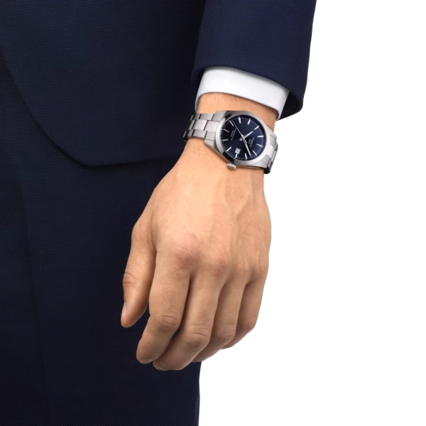 TISSOT 天梭 Gentleman Powermatic 80 Silicium 矽游絲 紳士藍機械腕錶 T127.407.11.041.00：圖片 5
