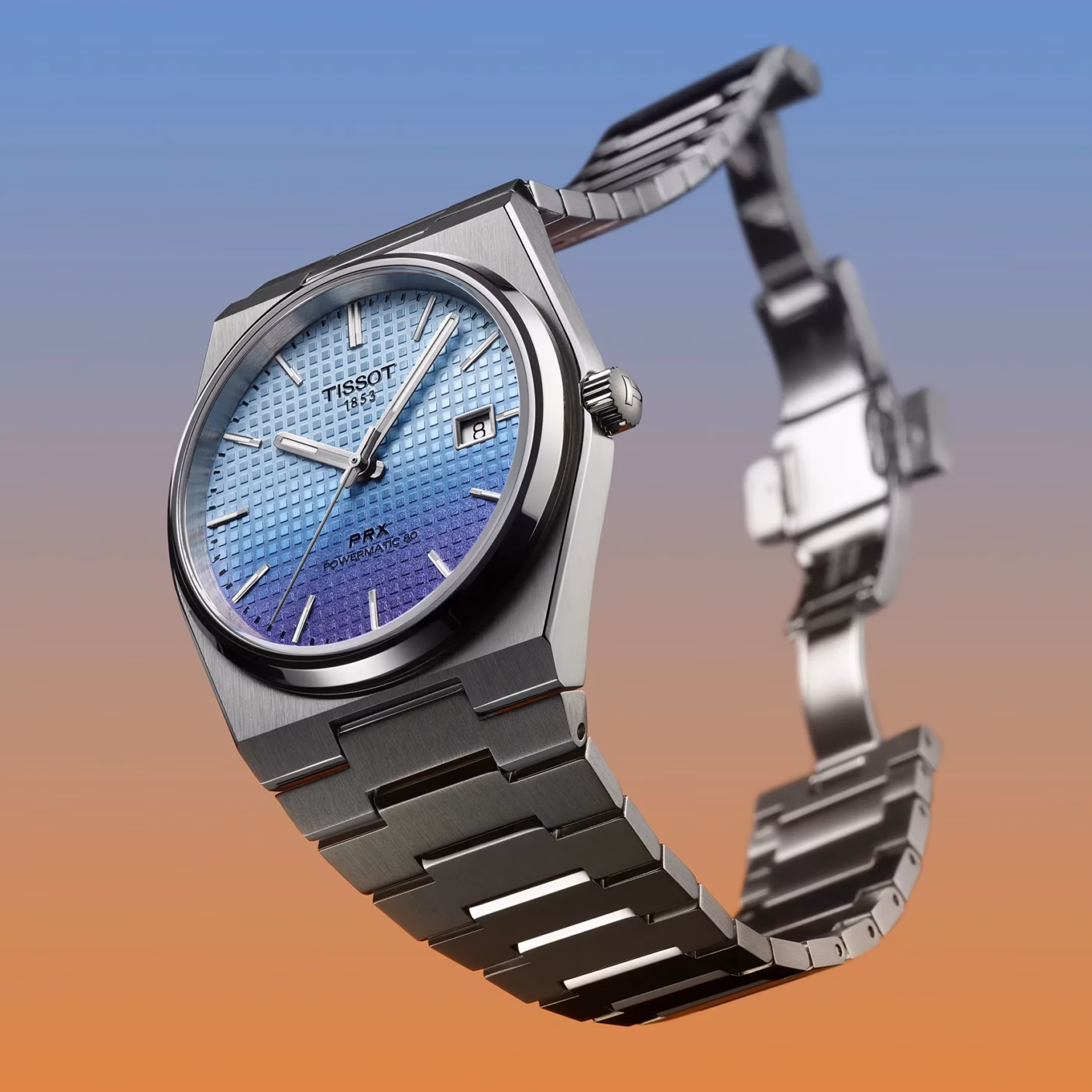 TISSOT 天梭 PRX Powermatic 80 40mm Gradient 冰藍漸層廣告款 機械錶 T137.407.11.351.01