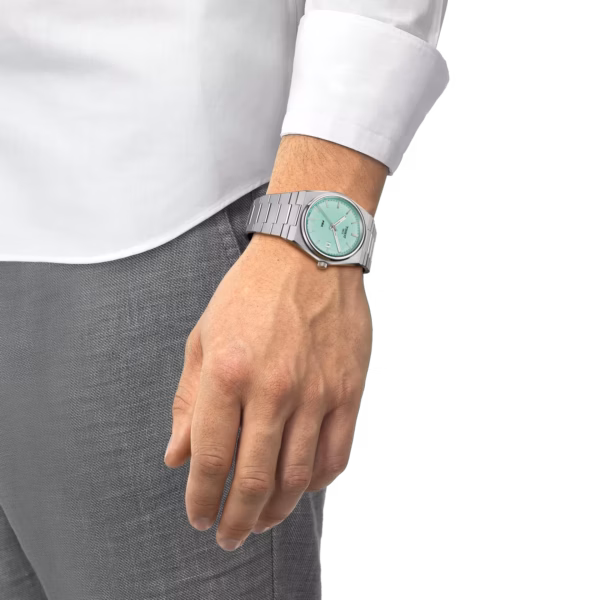 TISSOT 天梭 PRX 40mm Tiffany 藍 70年代復刻石英錶 T137.410.11.091.01：圖片 3