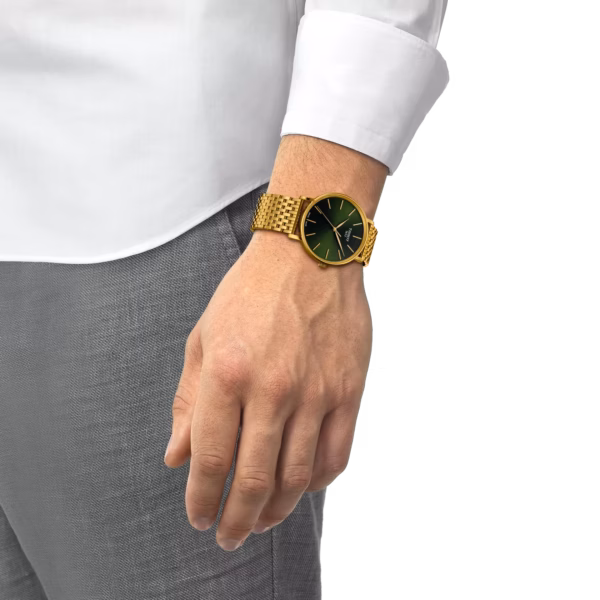 TISSOT 天梭 Everytime 40mm 墨綠金 簡約三針腕錶 T143.410.33.091.00：圖片 5