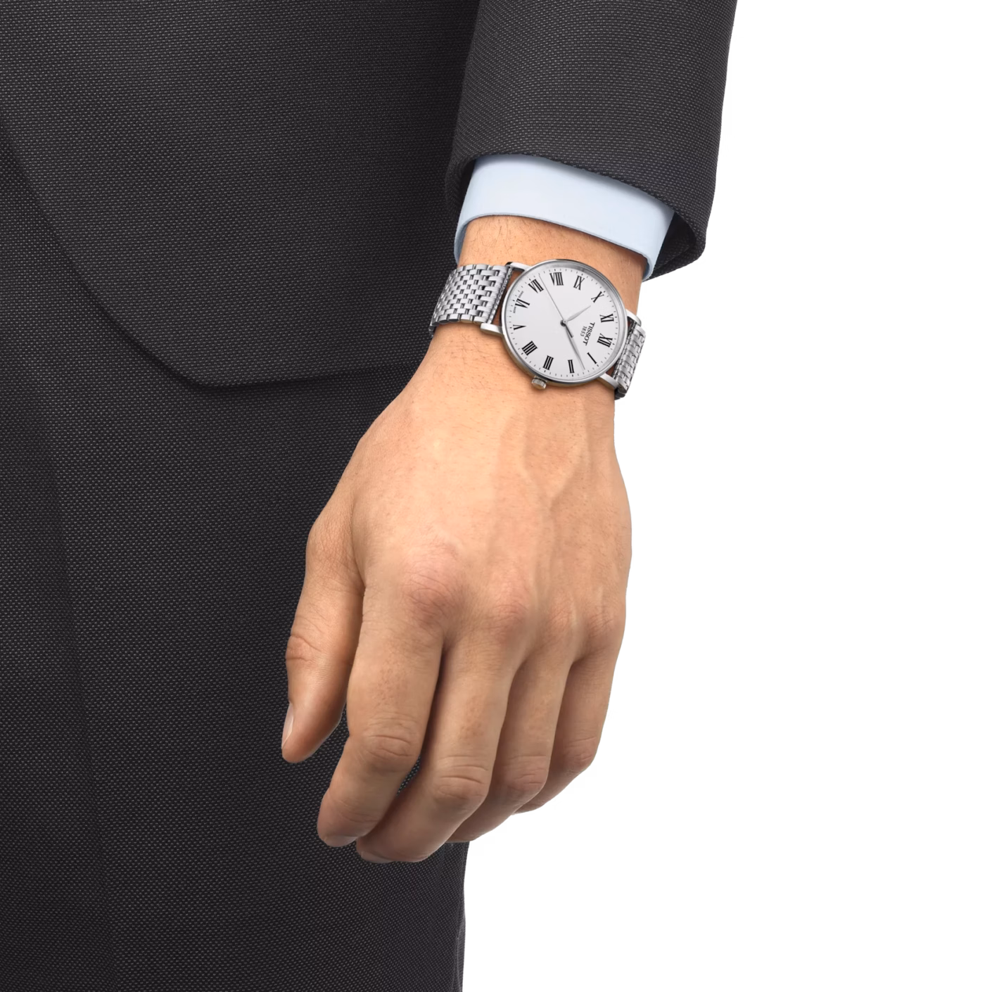 TISSOT 天梭 Everytime 40mm 羅馬銀 簡約三針腕錶 T143.410.11.033.00