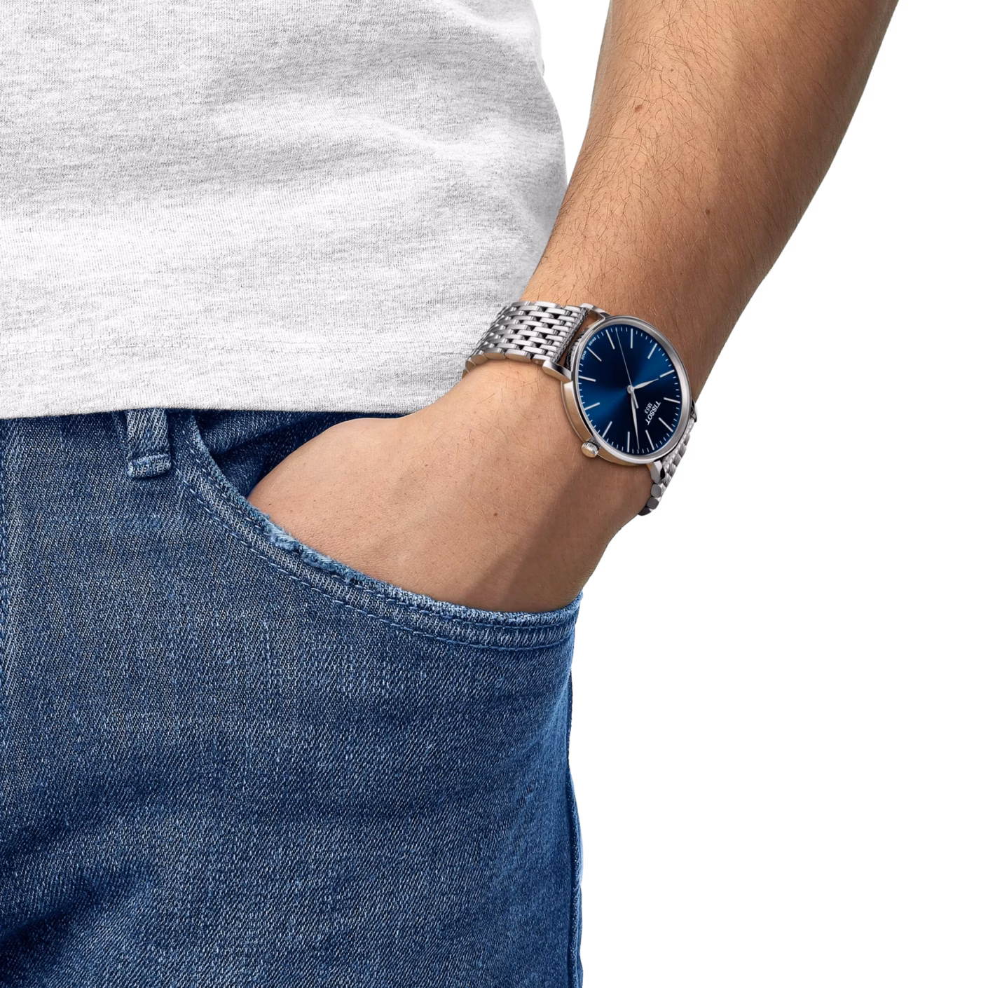 TISSOT 天梭 Everytime 40mm 典雅藍 簡約三針腕錶 T143.410.11.041.00