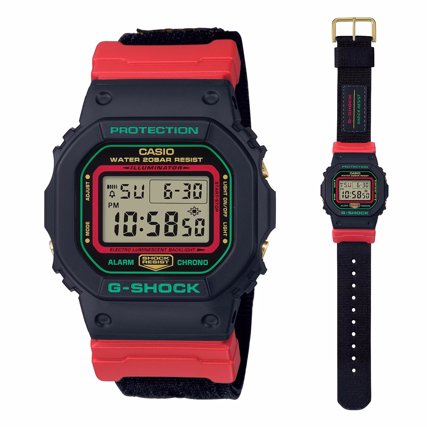 CASIO 卡西歐 G-SHOCK DW-5600THC-1 Winter Premium 聖誕紅 數位腕錶