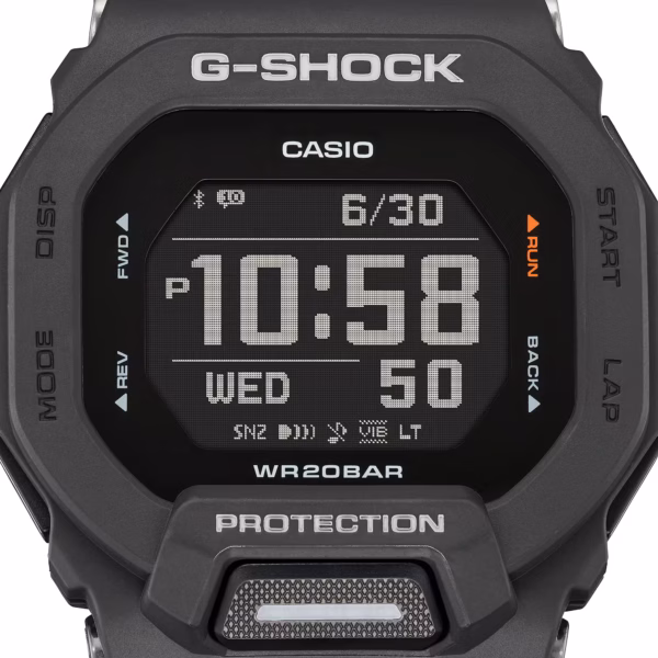 CASIO 卡西歐 G-SHOCK GBD-200-1 G-SQUAD 衝浪系列 消光黑 運動訓練數位錶：圖片 2