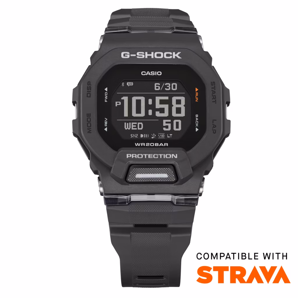 CASIO 卡西歐 G-SHOCK GBD-200-1 G-SQUAD 衝浪系列 消光黑 運動訓練數位錶