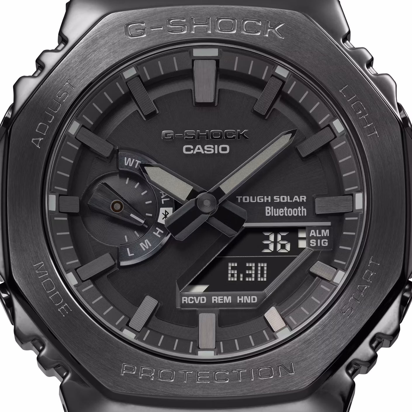 CASIO 卡西歐 G-SHOCK GM-B2100BD-1A 不鏽鋼八角系列 太陽能數位指針錶