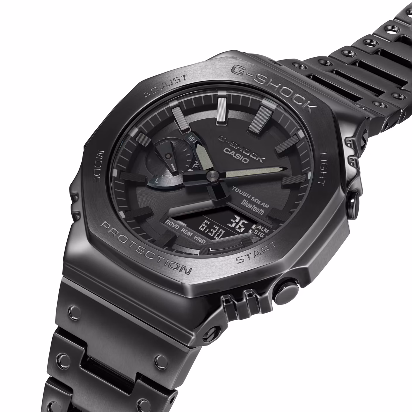 CASIO 卡西歐 G-SHOCK GM-B2100BD-1A 不鏽鋼八角系列 太陽能數位指針錶