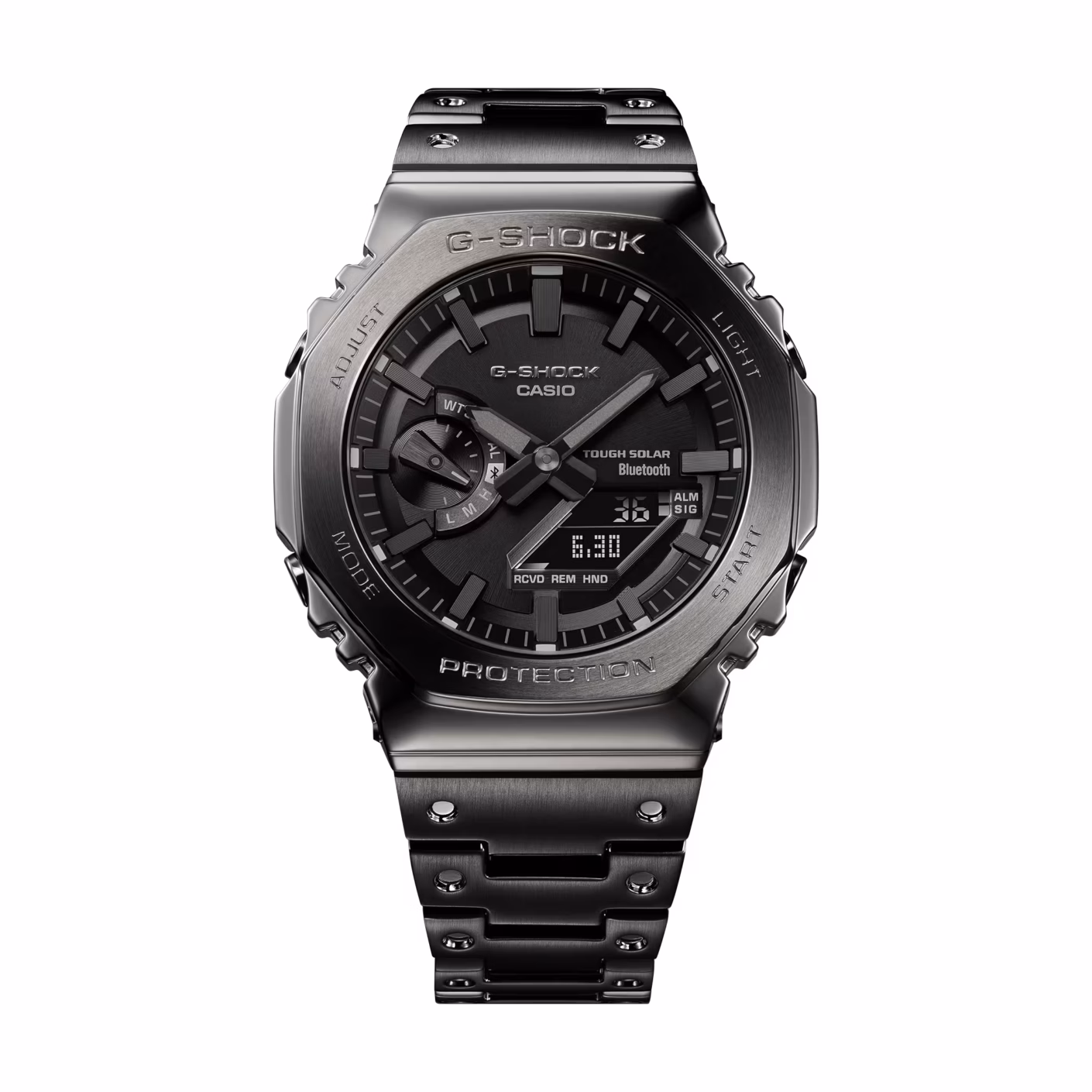 CASIO 卡西歐 G-SHOCK GM-B2100BD-1A 不鏽鋼八角系列 太陽能數位指針錶