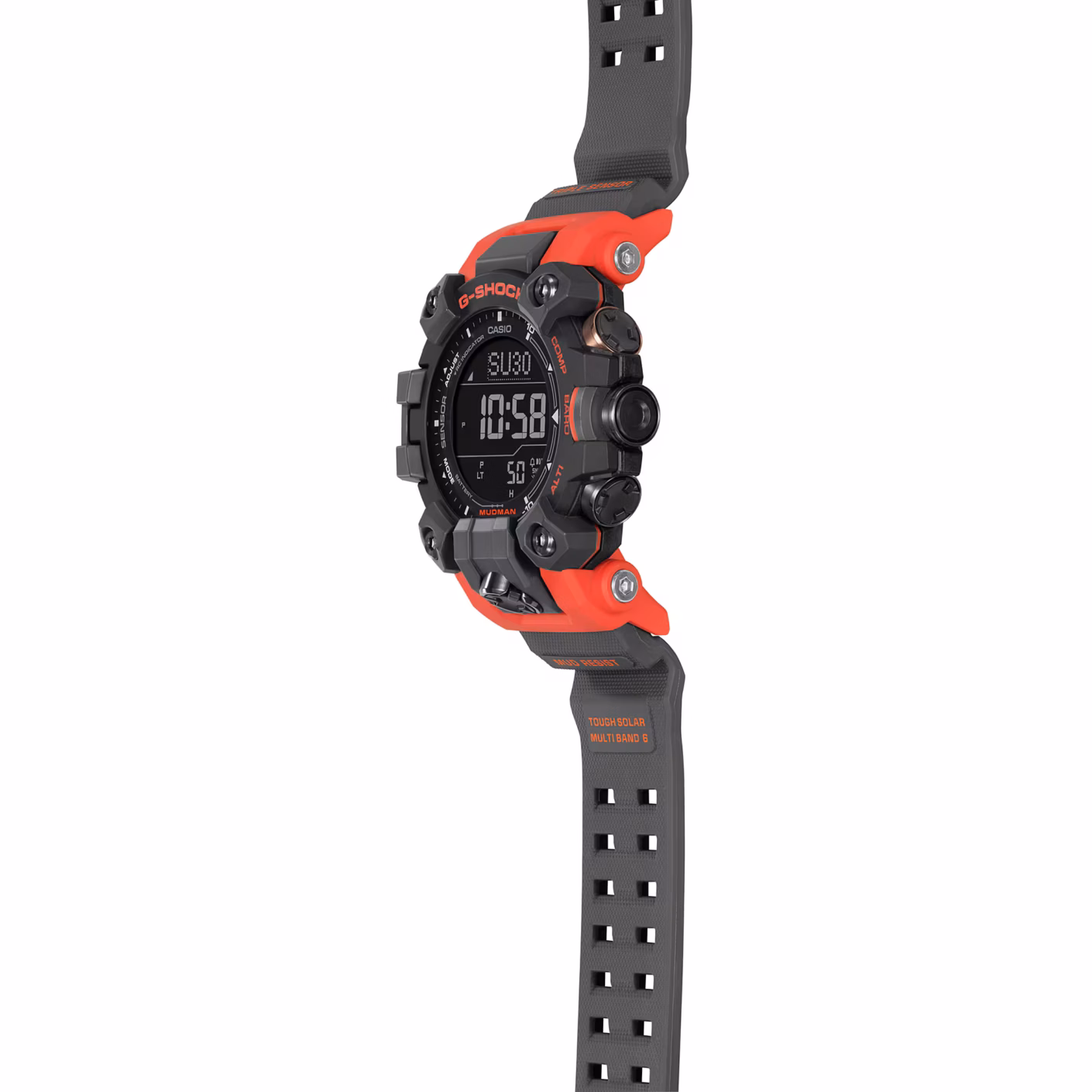 CASIO 卡西歐 G-SHOCK GW-9500-1A4 MUDMAN系列 野地橘 電波太陽能數位錶