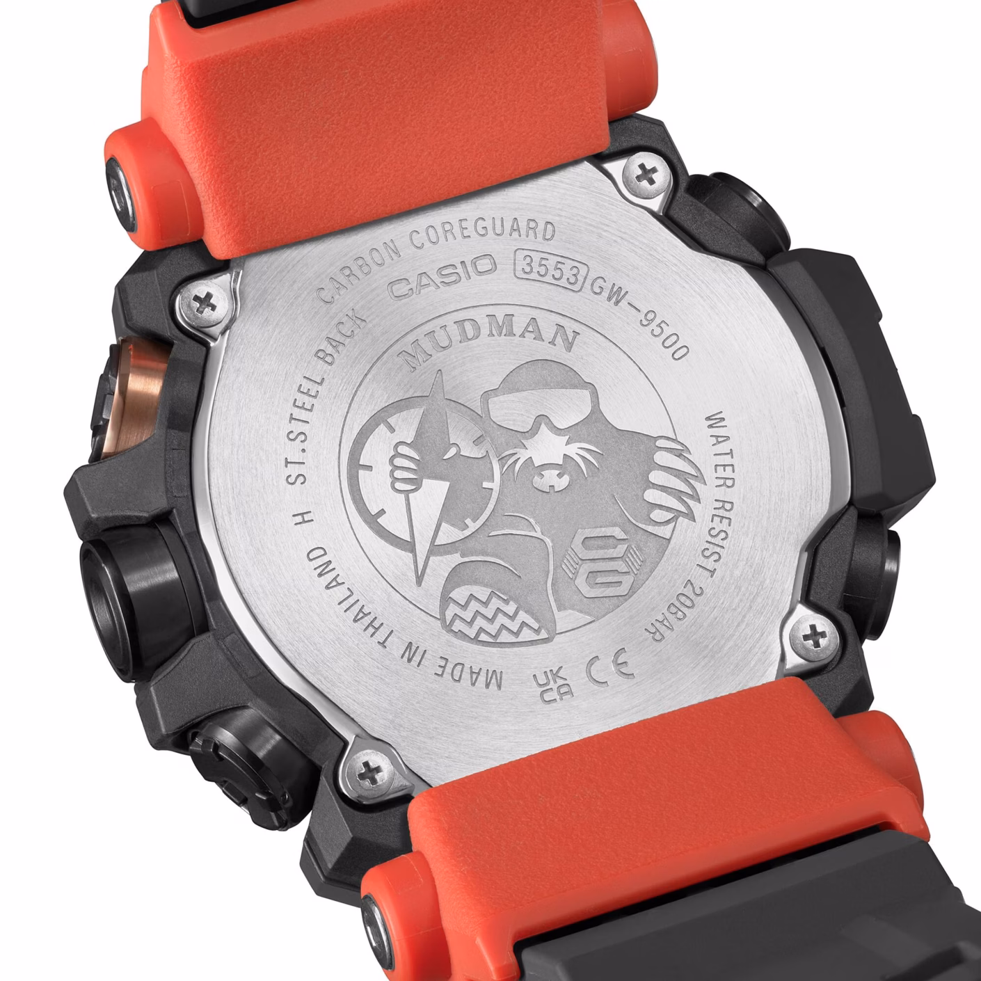 CASIO 卡西歐 G-SHOCK GW-9500-1A4 MUDMAN系列 野地橘 電波太陽能數位錶