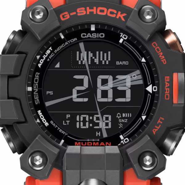 CASIO 卡西歐 G-SHOCK GW-9500-1A4 MUDMAN系列 野地橘 電波太陽能數位錶：圖片 8