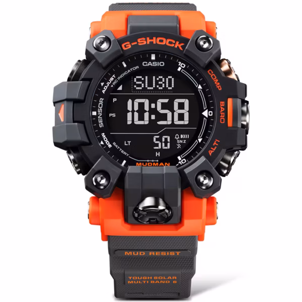 CASIO 卡西歐 G-SHOCK GW-9500-1A4 MUDMAN系列 野地橘 電波太陽能數位錶：圖片 11