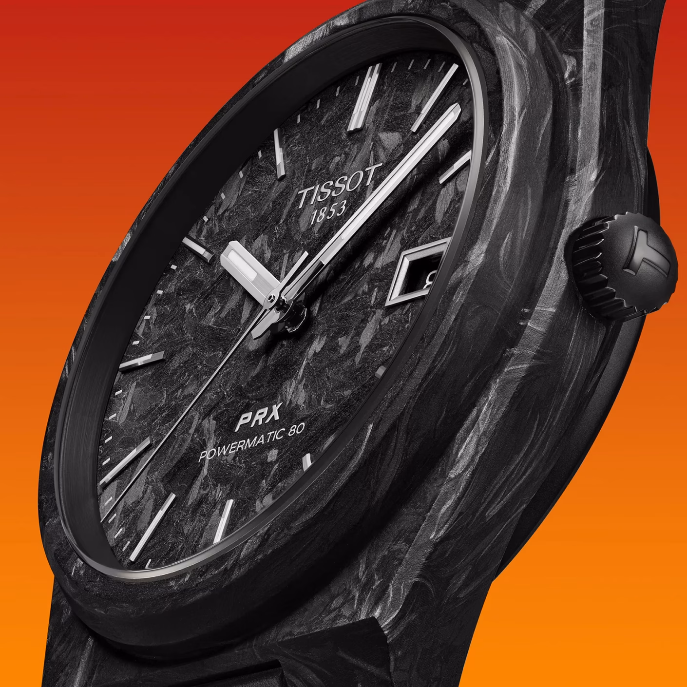TISSOT 天梭 PRX Powermatic 80 40.5mm Carbon 鍛造碳纖維機械錶 T137.907.97.201.00
