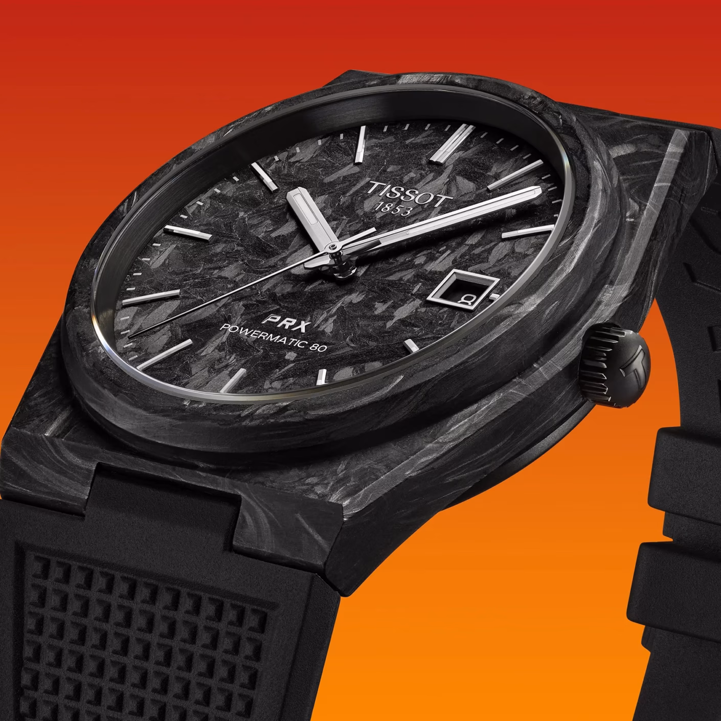 TISSOT 天梭 PRX Powermatic 80 40.5mm Carbon 鍛造碳纖維機械錶 T137.907.97.201.00
