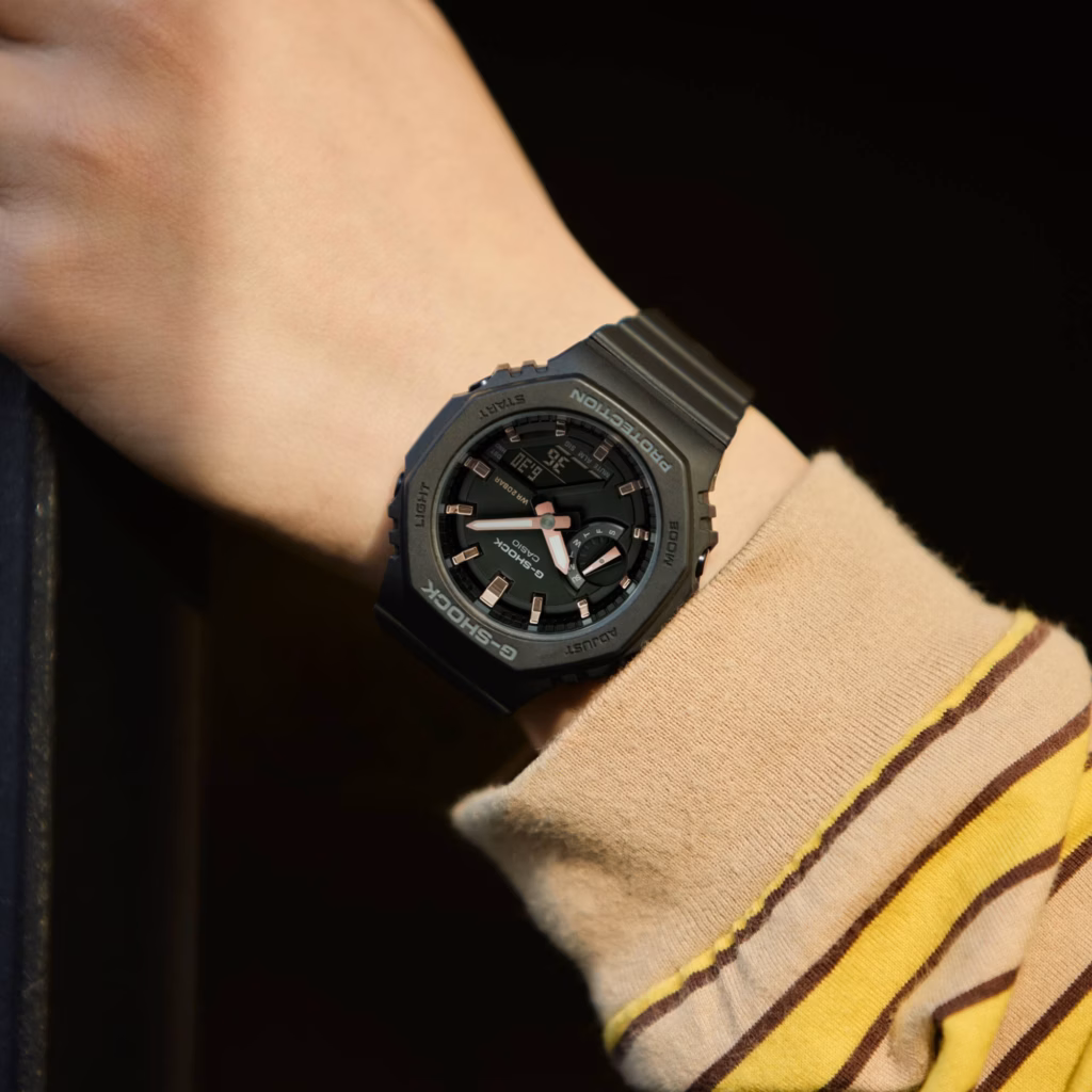 CASIO 卡西歐 G-SHOCK GMA-S2100-1ADR 玫瑰古銅金 八角系列 數位指針雙顯錶