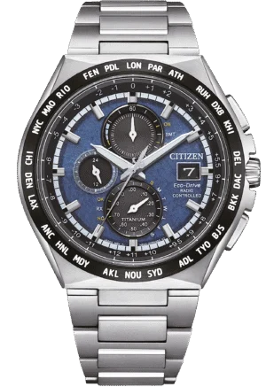 CITIZEN 星辰 Eco-Drive Radio Controlled 深海藍 光動能全球電波時計錶 AT8238-84L