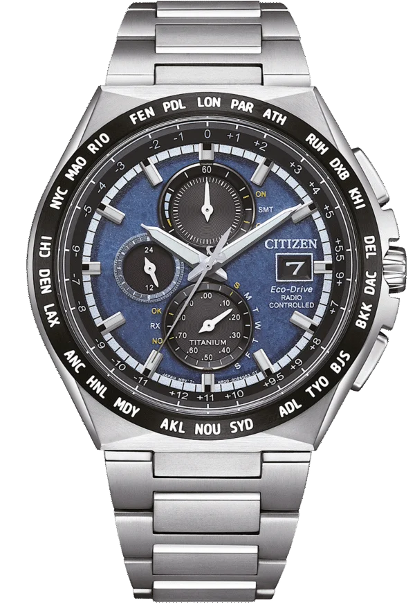 CITIZEN 星辰 Eco-Drive Radio Controlled 深海藍 光動能全球電波時計錶 AT8238-84L