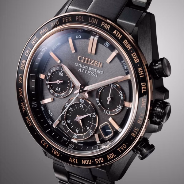 CITIZEN 星辰 ATTESA ACT Line 黑鈦系列 玫瑰金光動能GPS衛星對時錶 CC4074-61W：圖片 4
