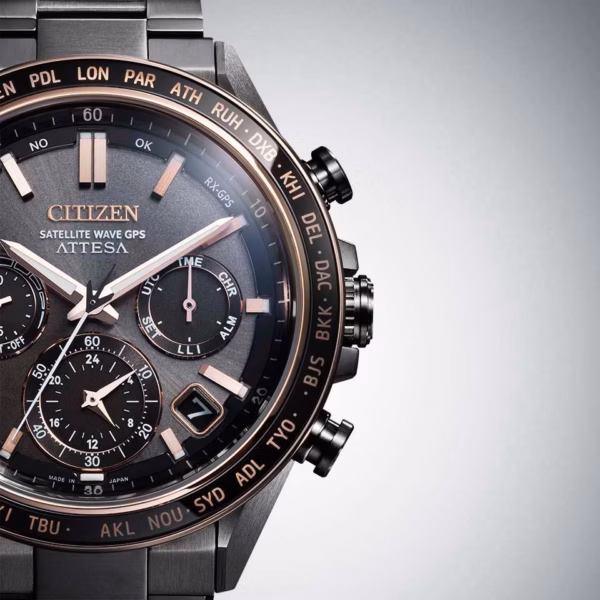 CITIZEN 星辰 ATTESA ACT Line 黑鈦系列 玫瑰金光動能GPS衛星對時錶 CC4074-61W：圖片 5