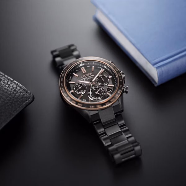 CITIZEN 星辰 ATTESA ACT Line 黑鈦系列 玫瑰金光動能GPS衛星對時錶 CC4074-61W：圖片 8