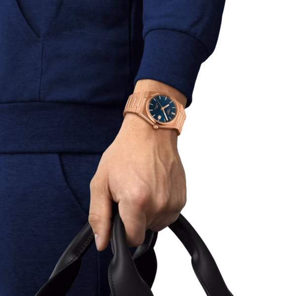 TISSOT 天梭 PRX Powermatic 80 40mm 午夜藍玫瑰金機械錶 T137.407.33.041.00：圖片 5