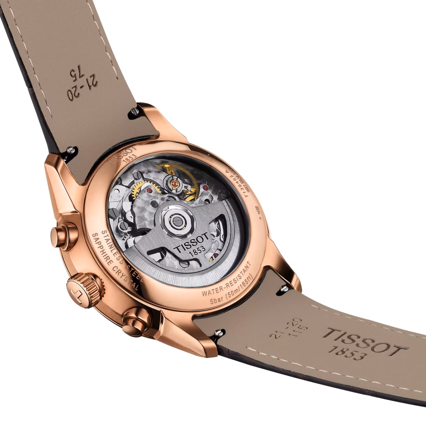 TISSOT 天梭 Chemin des Tourelles Automatic Chronograph 咖啡色 杜魯爾三眼計時機械錶 T139.462.36.298.00