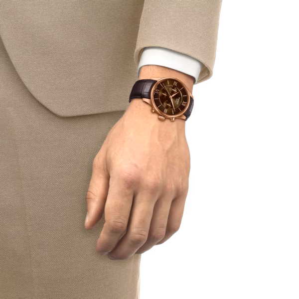 TISSOT 天梭 Chemin des Tourelles Automatic Chronograph 咖啡色 杜魯爾三眼計時機械錶 T139.462.36.298.00：圖片 7