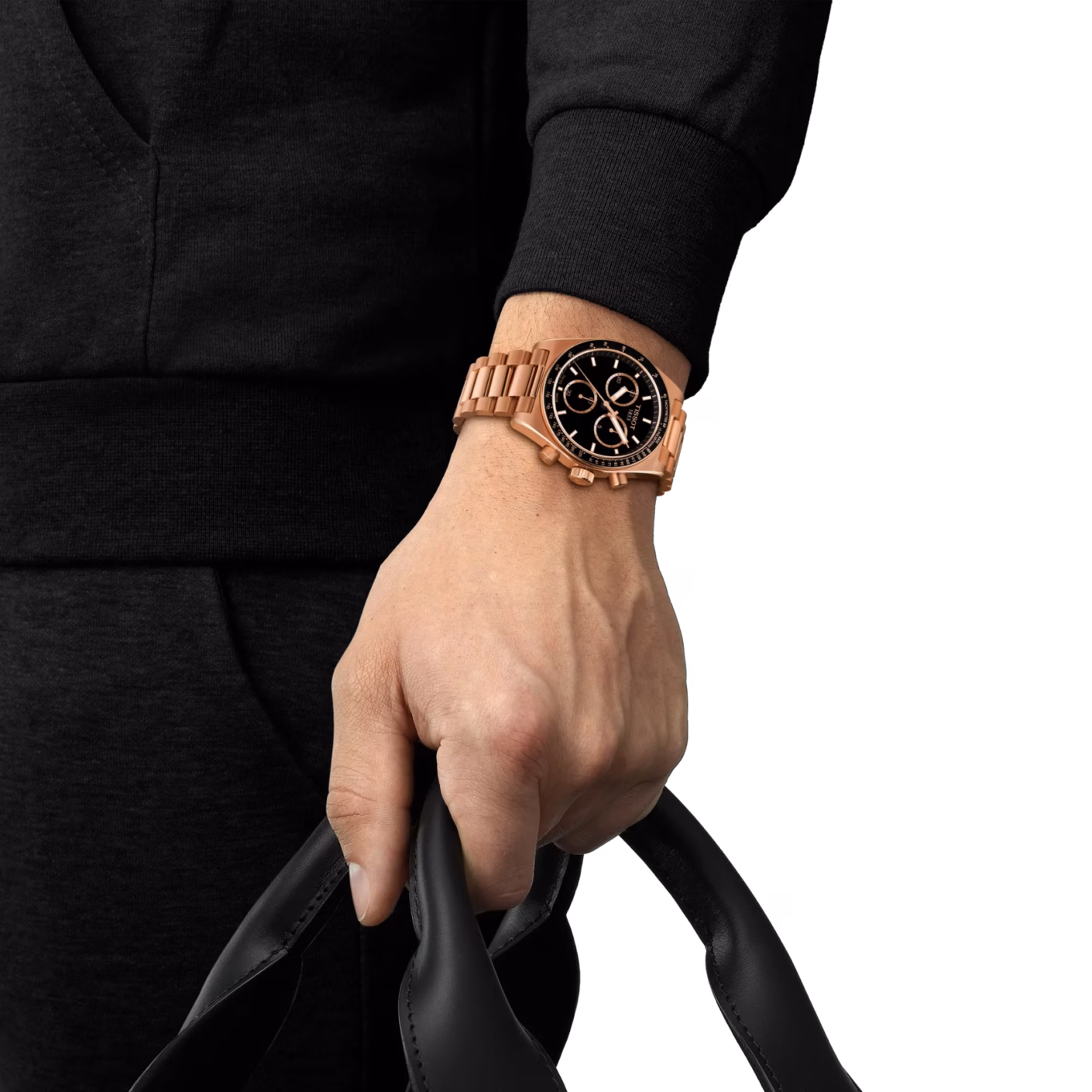 TISSOT 天梭 PR516 Quartz Chronograph 玫瑰金三眼計時賽車錶 T149.417.33.051.00