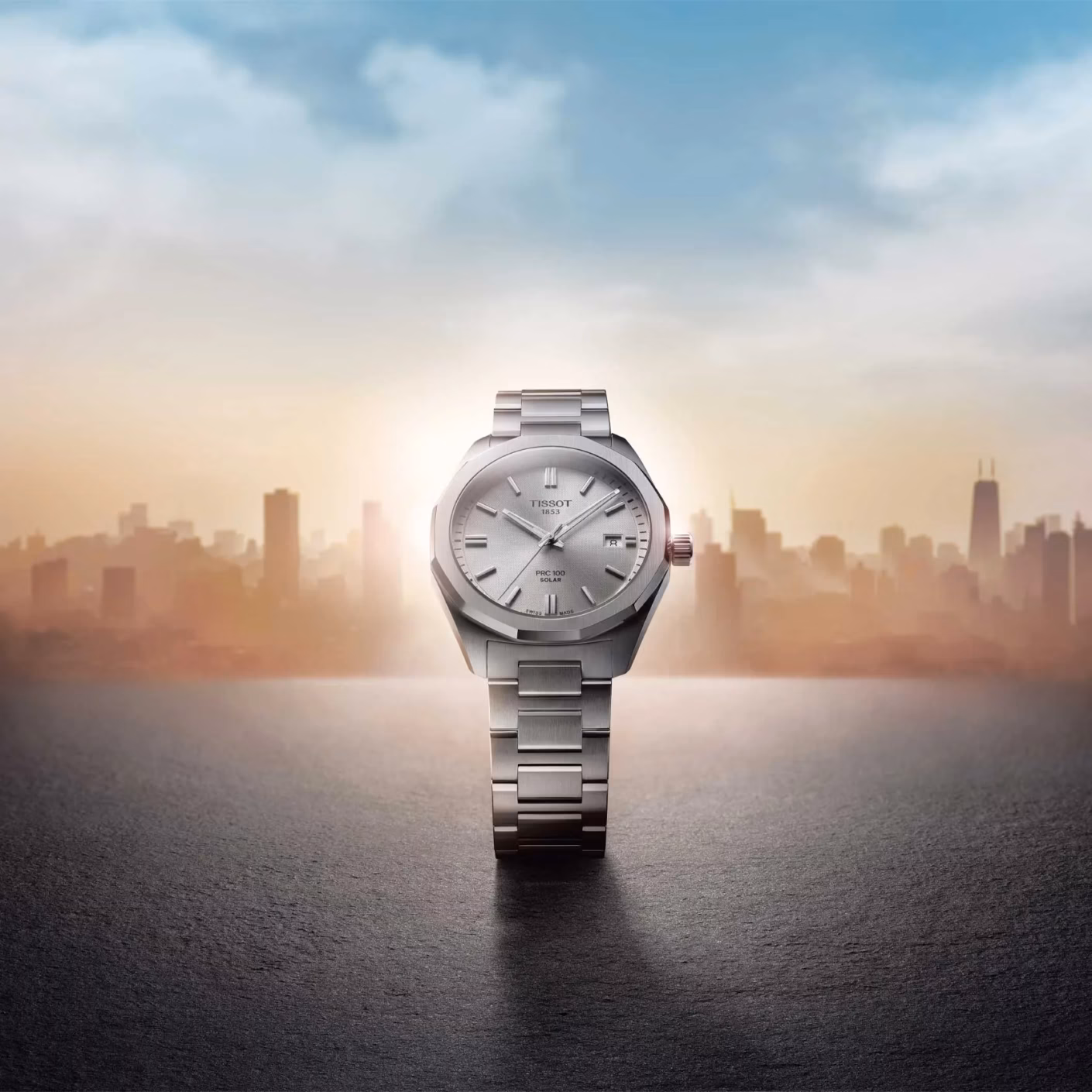 TISSOT 天梭 PRC 100 Solar Quartz 39mm 12邊形太陽能腕錶 T151.422.11.031.00