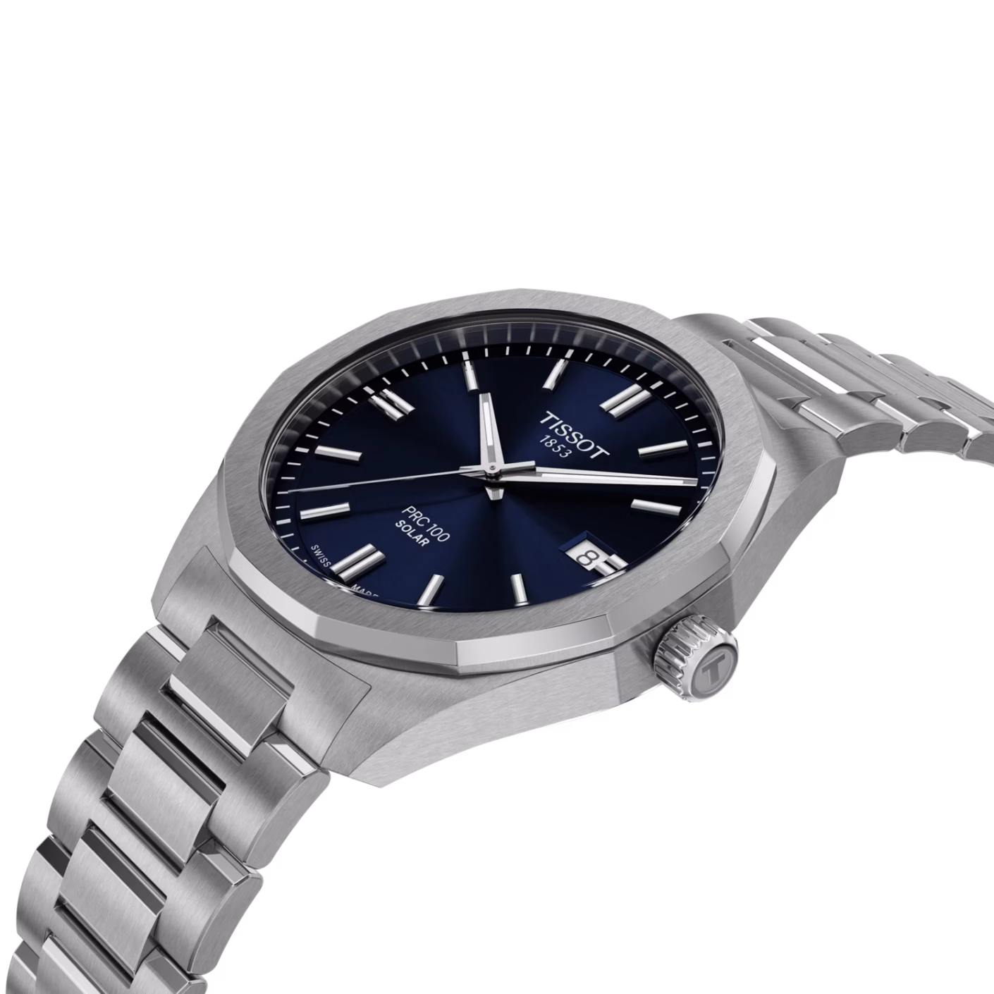 TISSOT 天梭 PRC 100 Solar Quartz 39mm 海藍色 12邊形太陽能腕錶 T151.422.11.041.00