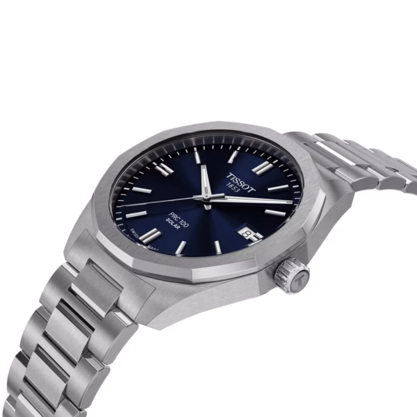 TISSOT 天梭 PRC 100 Solar Quartz 39mm 海藍色 12邊形太陽能腕錶 T151.422.11.041.00：圖片 6