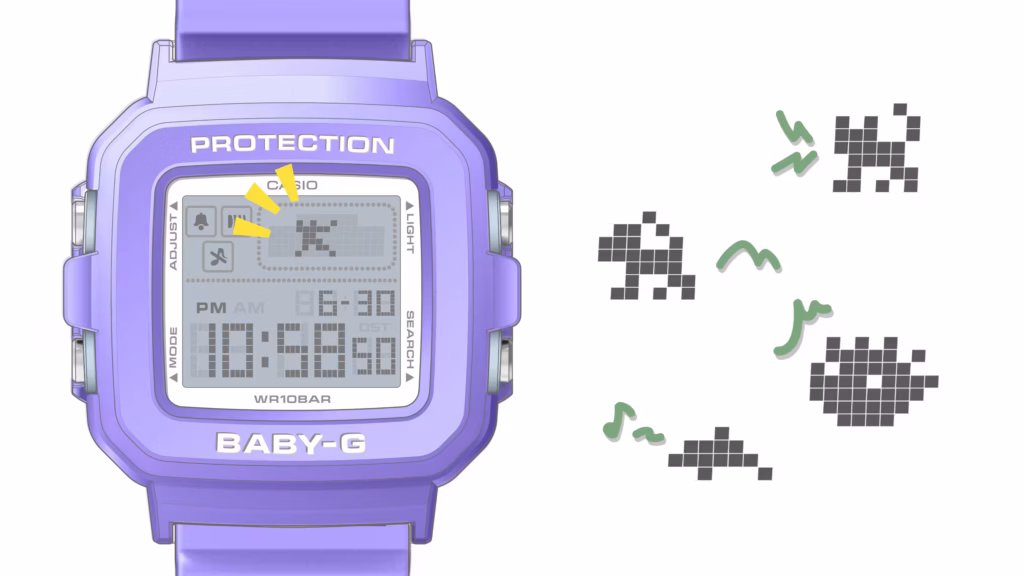 CASIO 卡西歐 BABY-G BGD-10K-6DR 酷洛米 Y2K風格時尚 淡紫色 數位像素動畫錶