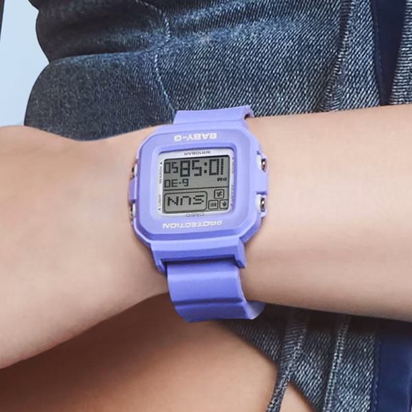 CASIO 卡西歐 BABY-G BGD-10K-6DR 酷洛米 Y2K風格時尚 淡紫色 數位像素動畫錶：圖片 3
