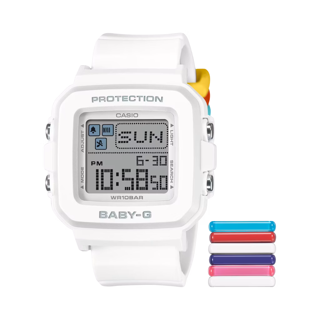 CASIO 卡西歐 BABY-G BGD-10L-7DR 白色 數位像素動畫錶