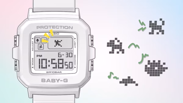 CASIO 卡西歐 BABY-G BGD-10L-7DR 白色 數位像素動畫錶：圖片 7