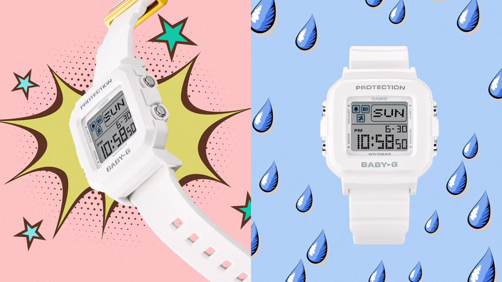 CASIO 卡西歐 BABY-G BGD-10L-7DR 白色 數位像素動畫錶