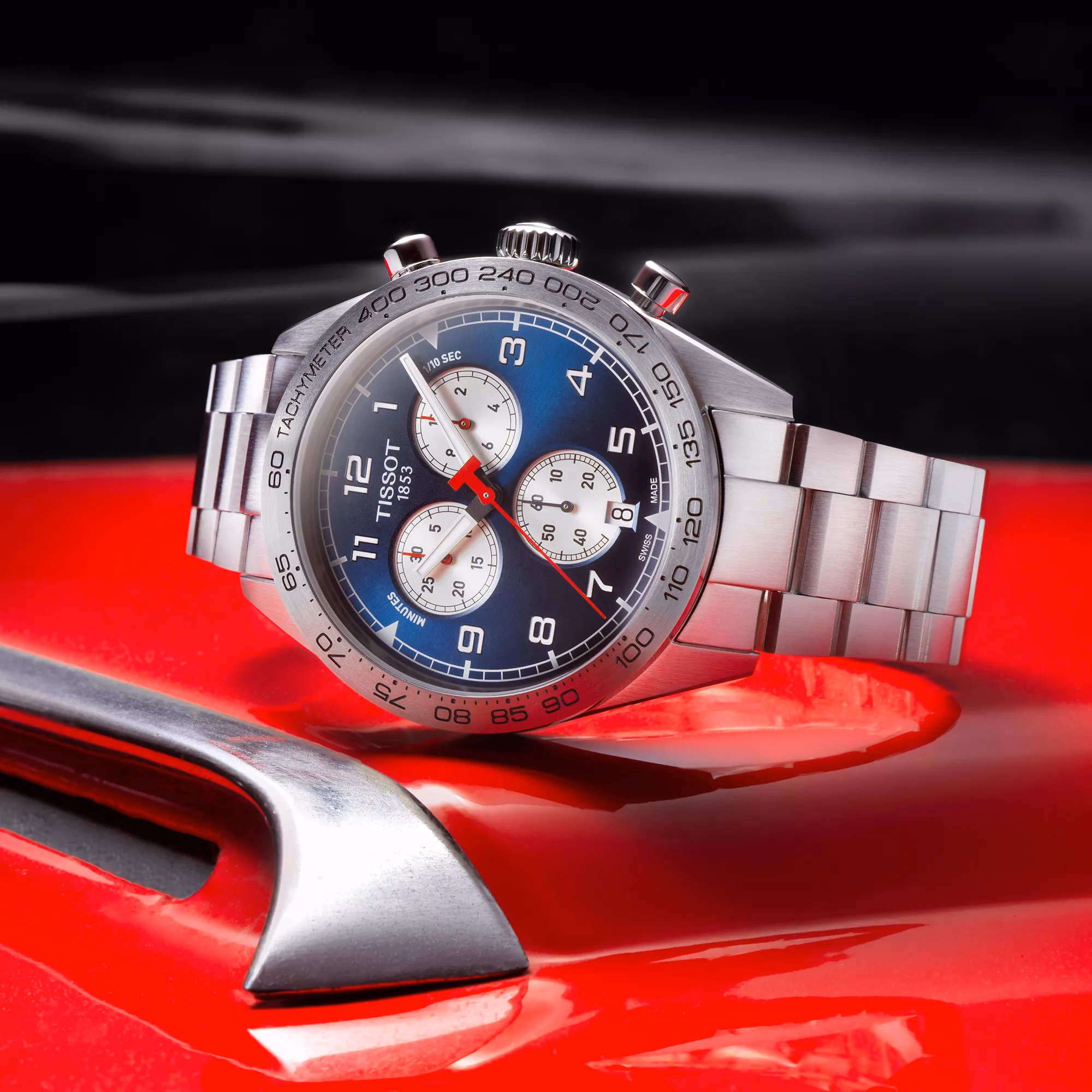 TISSOT 天梭 PRS 516 Chronograph 賽車藍三眼計時錶 T131.617.11.042.00