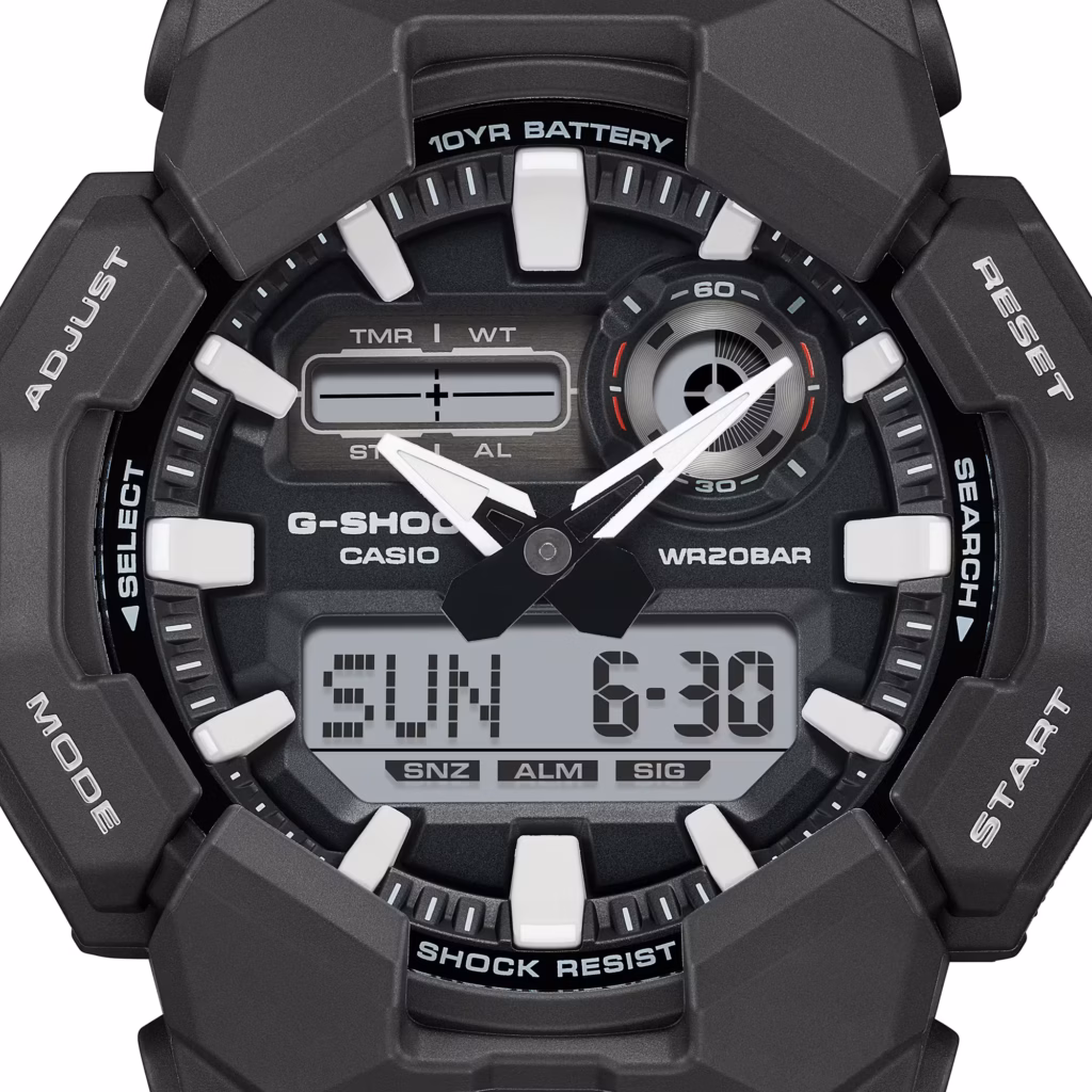 CASIO 卡西歐 G-SHOCK GA-010-1ADR 黑色 裝甲系列 數位指針雙顯錶