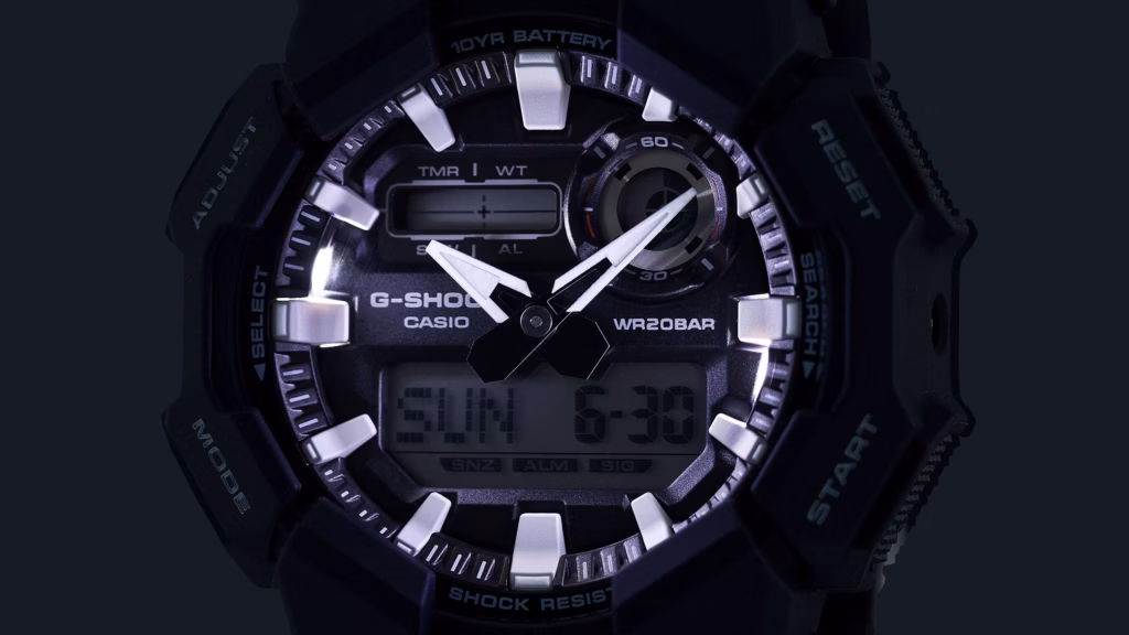 CASIO 卡西歐 G-SHOCK GA-010-1ADR 黑色 裝甲系列 數位指針雙顯錶