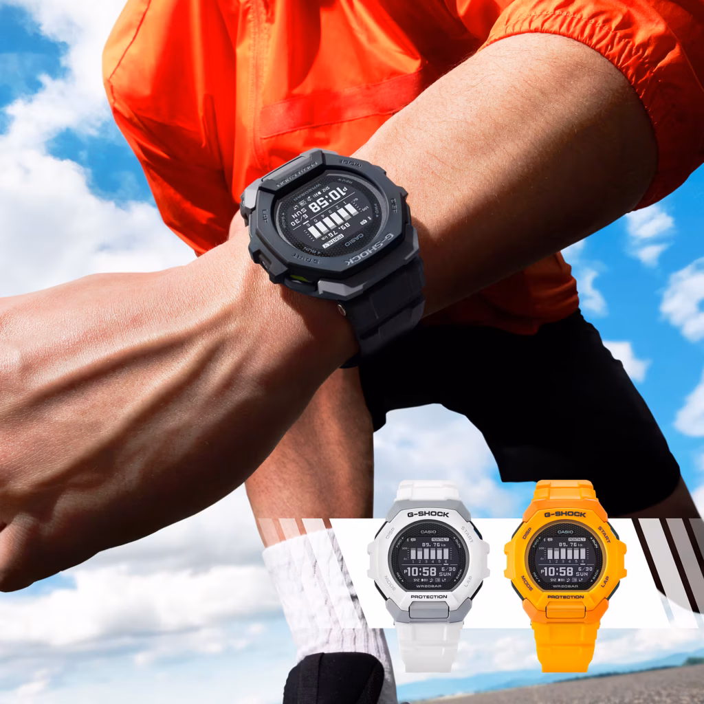 CASIO 卡西歐 G-SHOCK GBD-300-1DR G-SQUAD 黑色八角 運動訓練數位錶