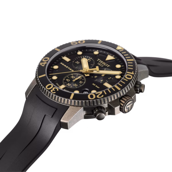 TISSOT 天梭 Seastar 1000 Quartz chronograph 古銅金海星三眼計時錶 T120.417.37.051.01：圖片 2