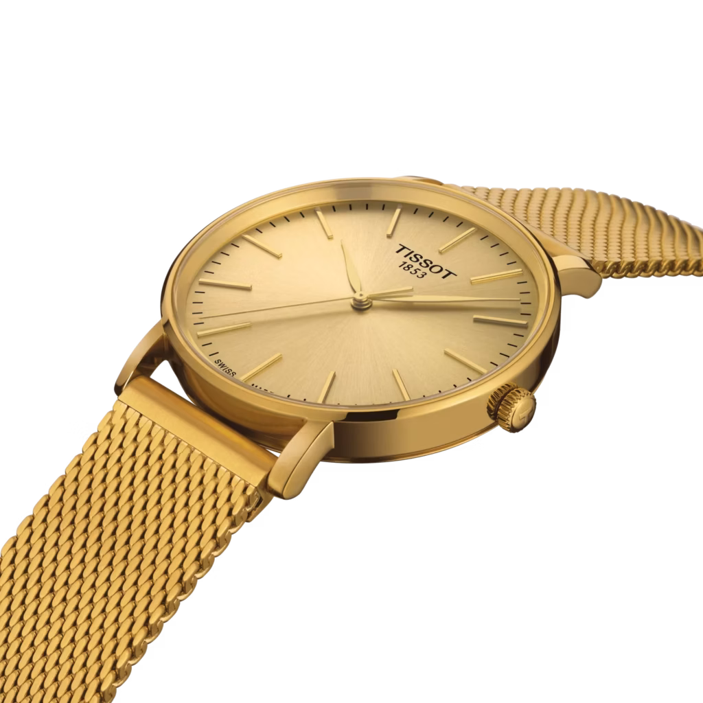 TISSOT 天梭 Everytime 40mm 典雅金 簡約三針腕錶 T143.410.33.021.00